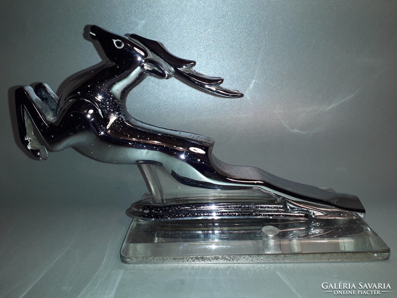 Rarity gaz volga m21 metal leaping deer nose ornament 1959 - 1962 table ornament or letter weight