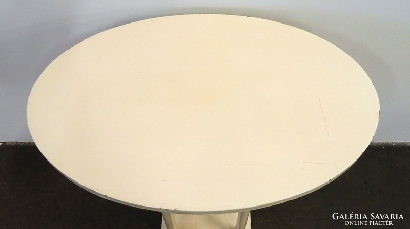1D840 Régi fehér színű art deco ovális alakú szalonasztal