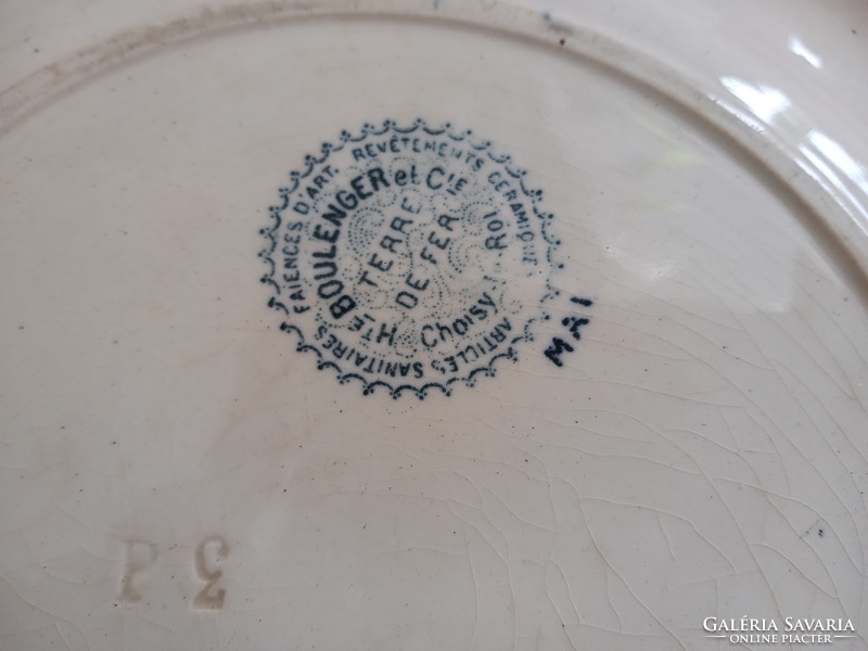 Antik fajansz tányér Terre De Fer