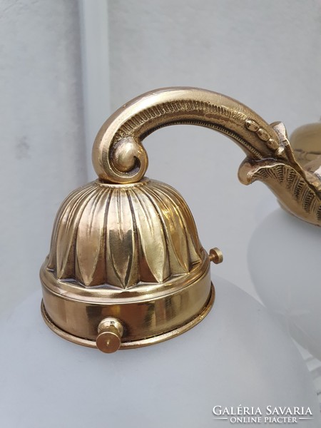 3 arm restored antique copper chandelier