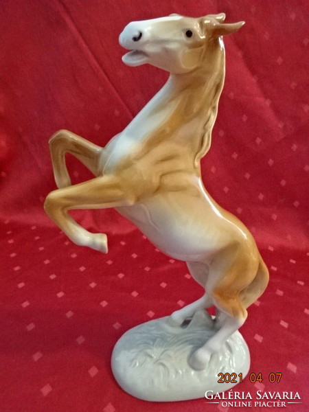 ROYAL DUX  csehszlovák antik porcelán figura, 31 cm magas  ló,  jelzése 27/2/82. Vanneki!