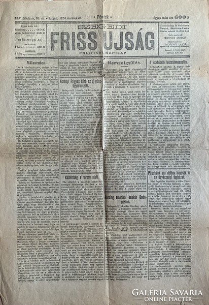 3 db ritka szegedi különleges újság (1919, 1924-es Szeged)
