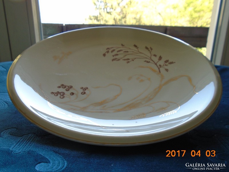Giant antique gold plant pattern bowl 31 cm