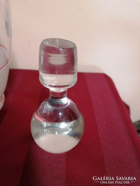 Retro boros üveg dugóval +  6 db pohár