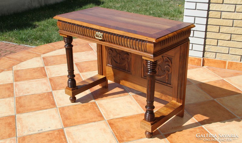 Old German richly carved console table 1.