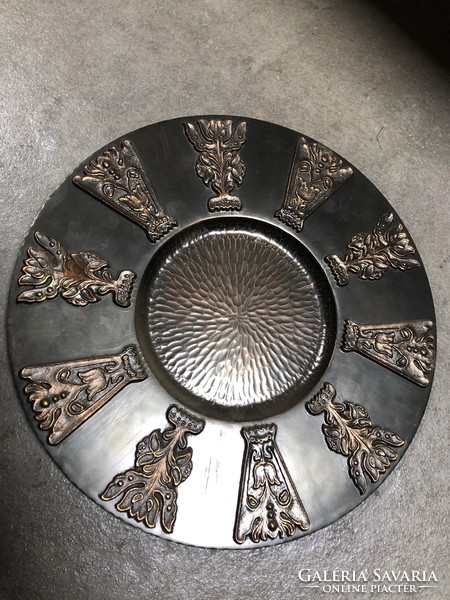 Bronze wall bowl with flower pattern for sale - m401