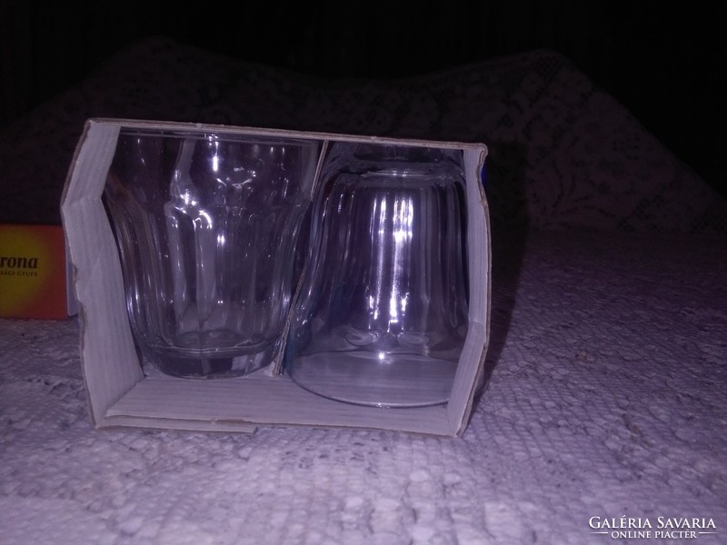 Retro classic coffee set - six glasses - glass, in unopened packaging