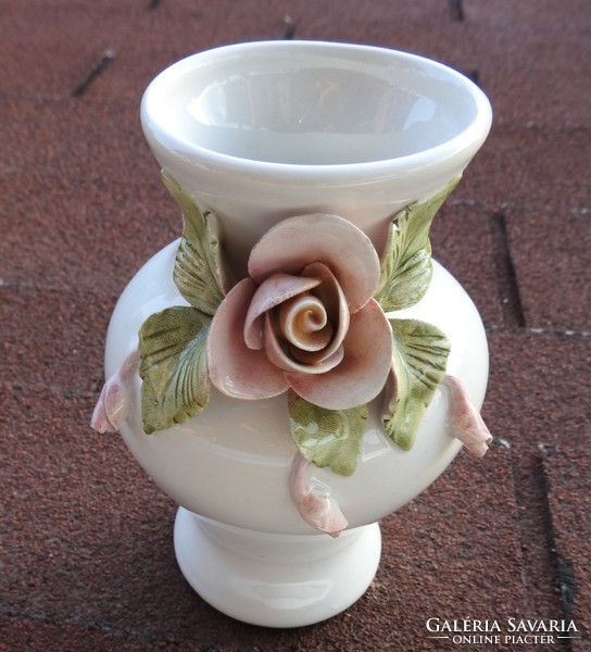 Jelzett - olasz - váza rózsa díszítéssel