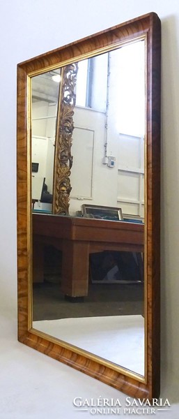 1D869 Antik hatalmas Biedermeier tükör vastagon furnérozott keretben (1850-70 körüli darab)