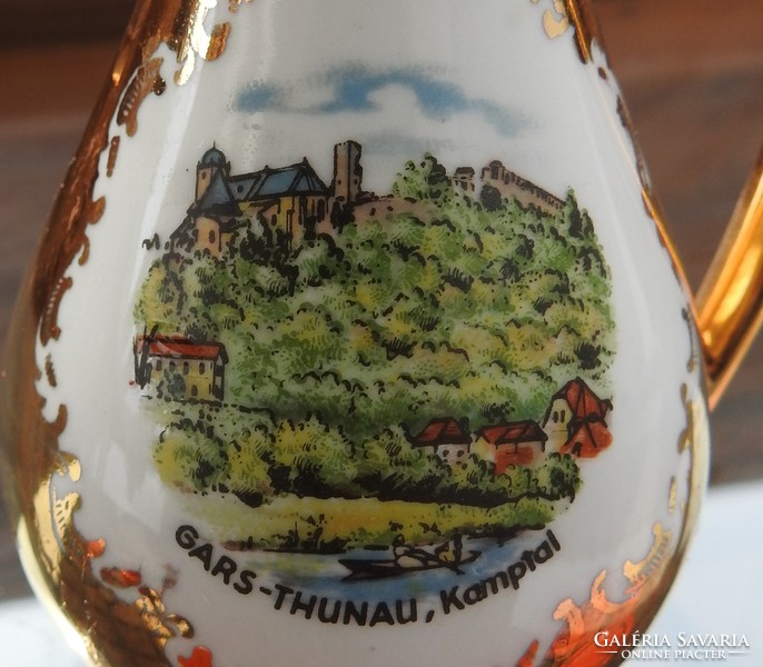 Gilded decanter eigl : gars _ thunau , kamptal with city view