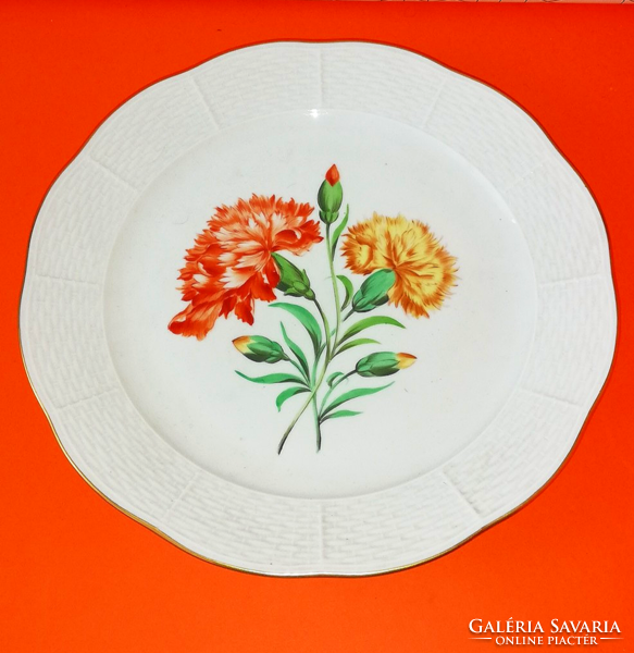 Rare Herend wall plate with wall decoration with carnation pattern
