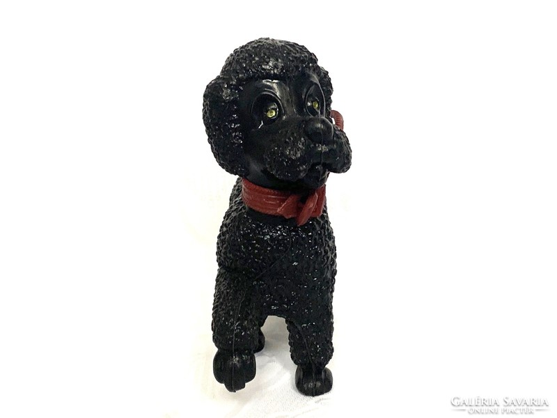 Retro plastic dog, black poodle, large 19 x 18 cm. Flawless