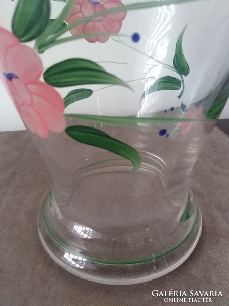 Hand-blown, painted, giant glass vase