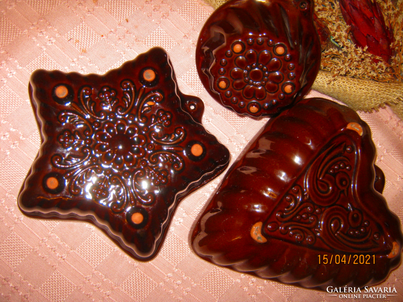 Retro mázas  kerámia sütő formák