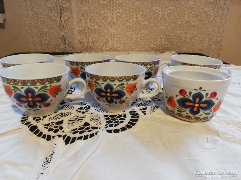 Old porcelain bavaria winterling for sale 6 teacups 1 sugar bowl!