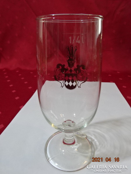 Footed beer glass - four pieces for sale together, stickered, 1/4 liter. It has 2.5 Dl!