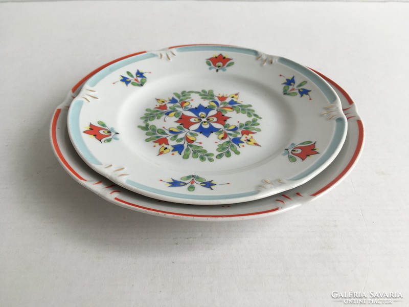 Drasche, Kőbányai Porcelángyár kézzel festett, 6db kistányér, süteményes tányér, 1959.