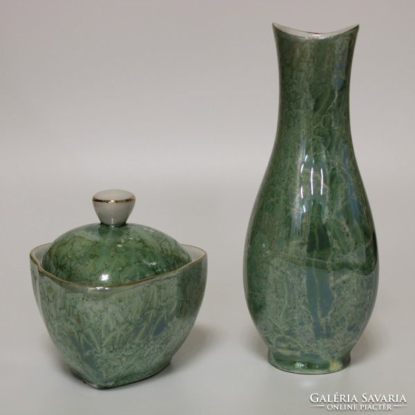 Porcelán váza és ékszerdoboz szett, váza és talizmán doboz