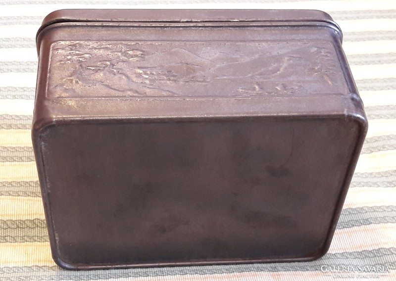 Antique douwe egberts tea metal box, tin box