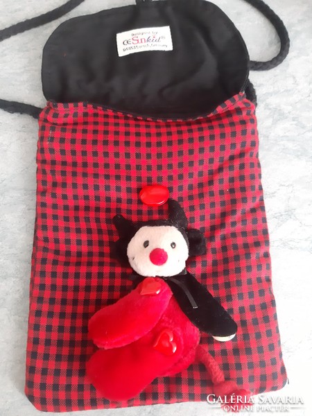 Német piros, fekete, táska, eredeti Sunkid textil táska