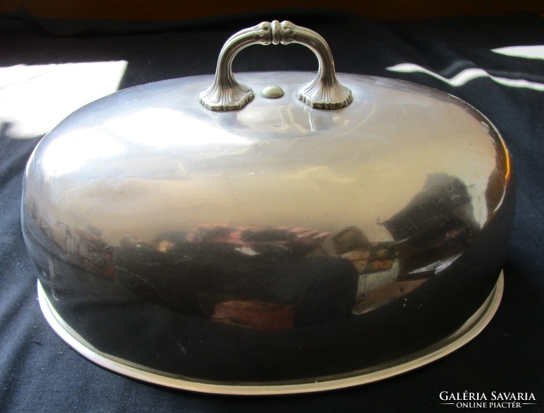 Biedermeier large oval alpaca food bowl extraordinary serving device 31 cm