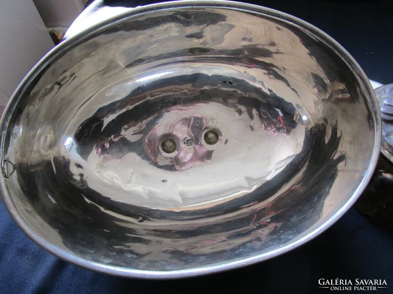 Biedermeier large oval alpaca food bowl extraordinary serving device 31 cm