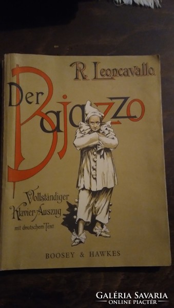 R. Leoncavallo der bajazzo - boosey&hawkes, ltd., London - h15821-h15795- antique sheet music in German