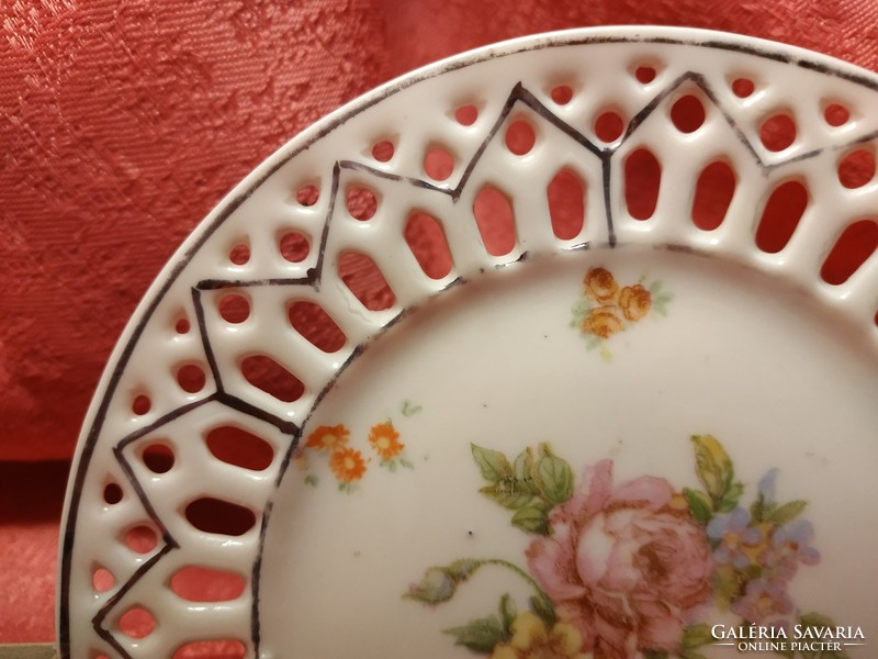 Antik porcelán dísztányér, gyűrűs tányér