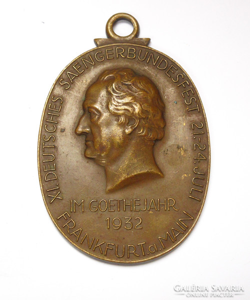 Goethe Jubilee Bronze Medal 1932, Frankfurt Choir Festival.