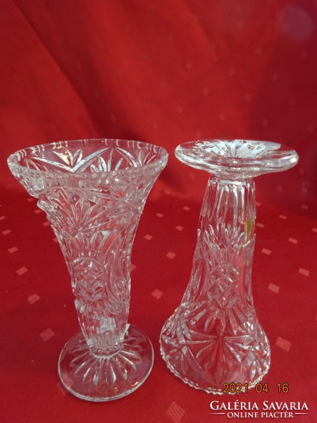 Polished glass vase, height 13 cm. There are 2 for sale together! Jokai.