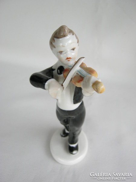 Hollóházi porcelán hegedűs prímás fiú