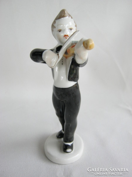 Hollóháza porcelain primal boy with a violin
