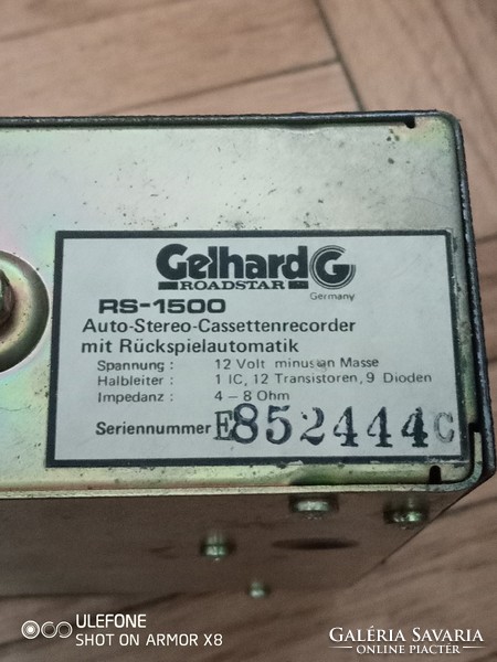 Gelhard Roadstar RS-1500 autós magnó az 1970-es évekből