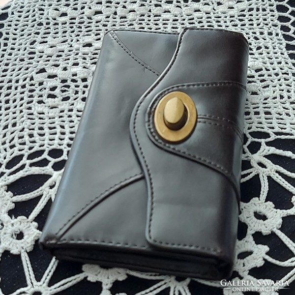 New women's dark brown wallet, vintage style, 17 cm x 10 cm x 3 cm