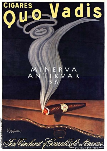 Vintage szivar reklám hirdetés plakát reprint nyomat Cappiello füst dohány asztal cigaretta uraknak
