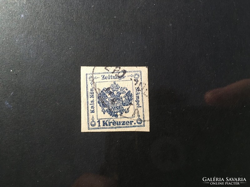 NMÁ! - 1858/59 - K&K 1 Kreuzer bélyegritkaság máltai bélyegzővel - sötétkék (a legritkább szín)