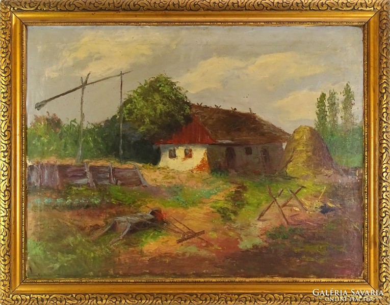 1E015 XX. századi magyar festő : Tanyaudvar