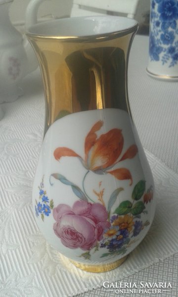 Foreign arany, virág váza 19 cm