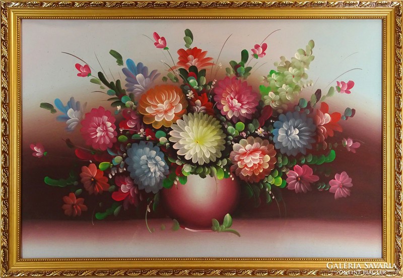1D958 XX. századi festő : Asztali virágcsendélet