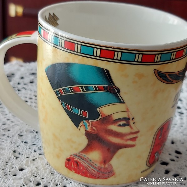 Egyptian original ceramic cup, mug, marked, with a beautiful pattern, flawless