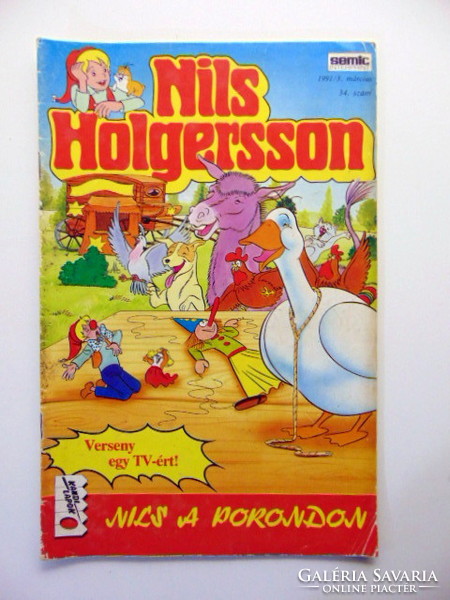 1991 március  /  Nils Holgerson  /  SZÜLETÉSNAPRA! Eredeti, régi képregény:-) Ssz.:  18095