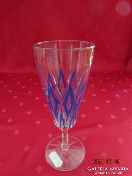 French crystal champagne glass in blue. Vmc reim. He has!