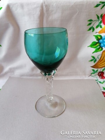 Talpas üveg pohár (kék)