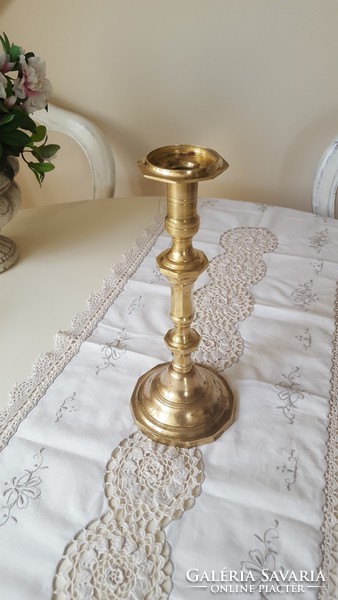Large brass candle holder 30 cm.