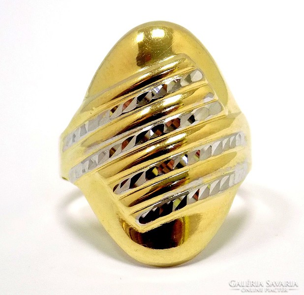 Sárga-fehér arany kő nélküli gyűrű (ZAL-Au98098)
