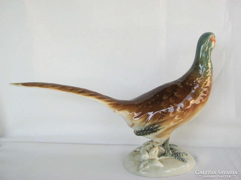 Royal dux retro Czechoslovak porcelain large pheasant 33 cm