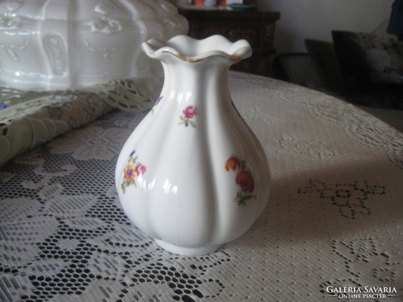 Zsolnay old, carved vase 8 x 12 cm