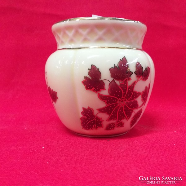 Zsolnay vase with flower pattern.