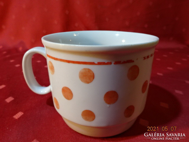 Yugoslav porcelain, red polka dot mug. Height 8 cm. He has!