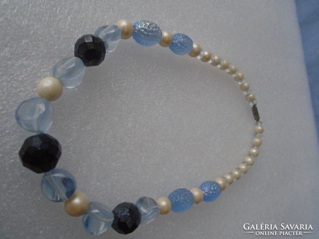 Muránói millefiori üveggyöngyös antik  nyaklánc.gyöngyökkel kombinálva
